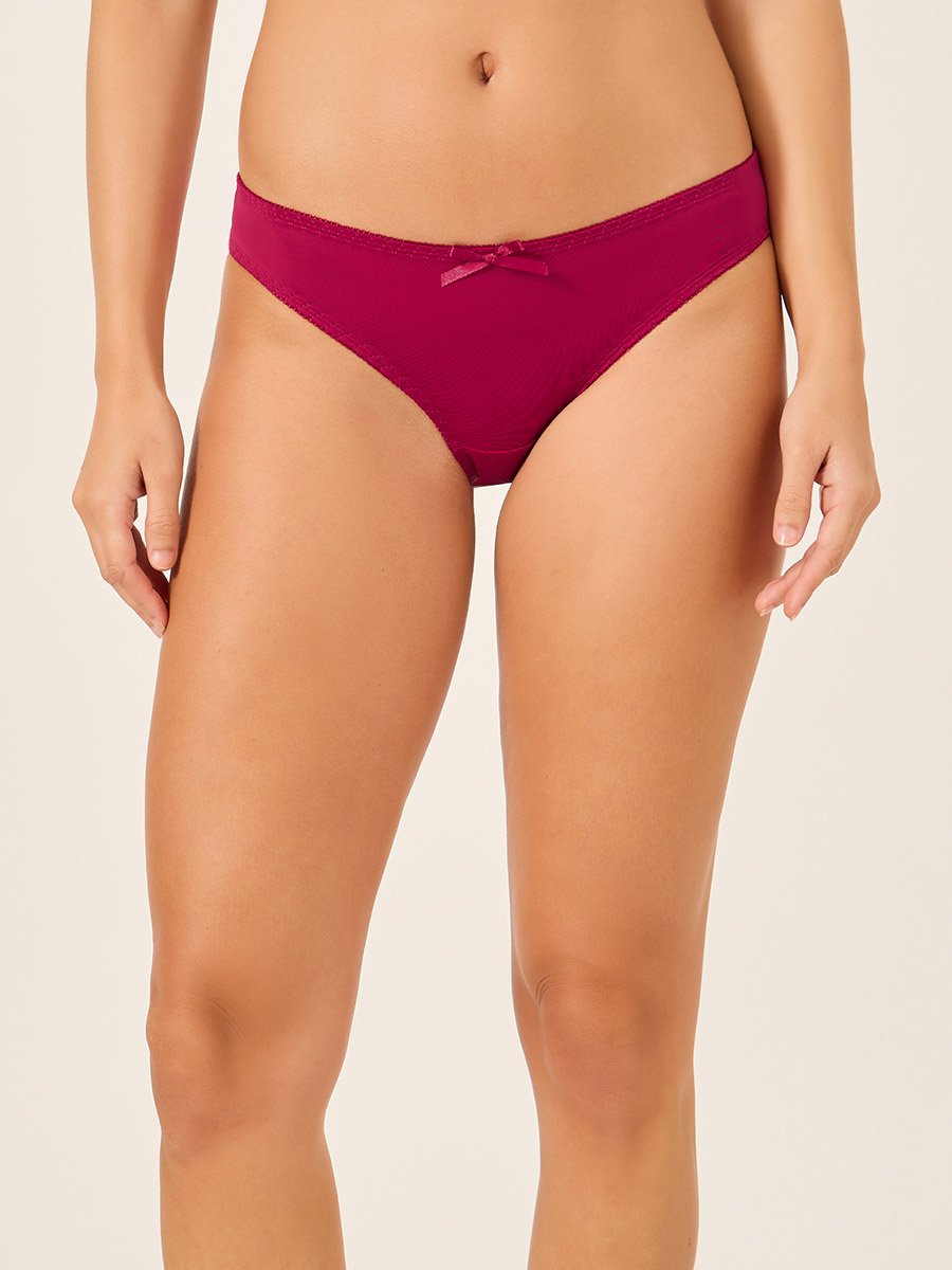 Solid Padded Wired Bra and Bikini Briefs Set