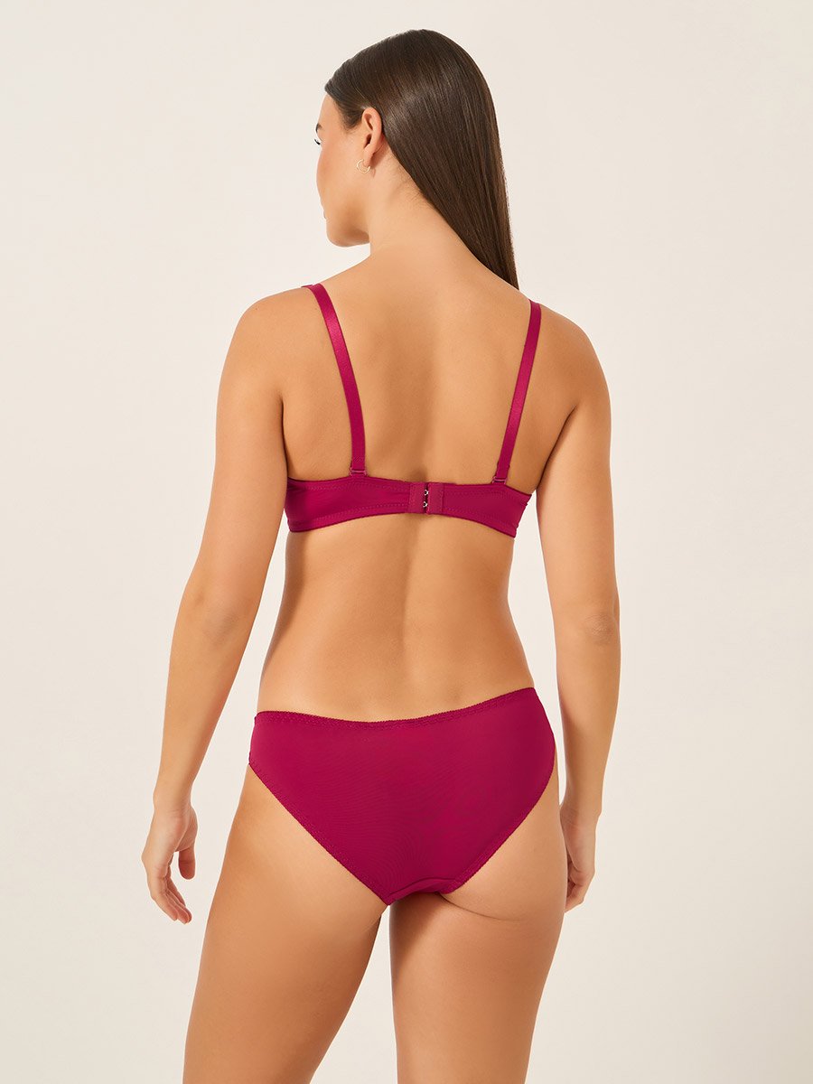 Solid Padded Wired Bra and Bikini Briefs Set
