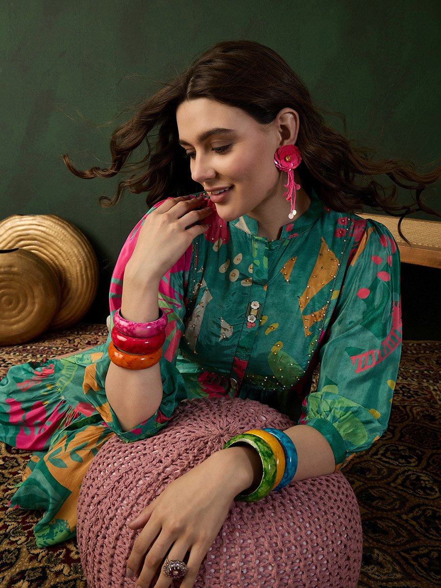 ethnic knee length dresses Printed A-Line Knee-Length Dress For Women at Bahrain Shipping350