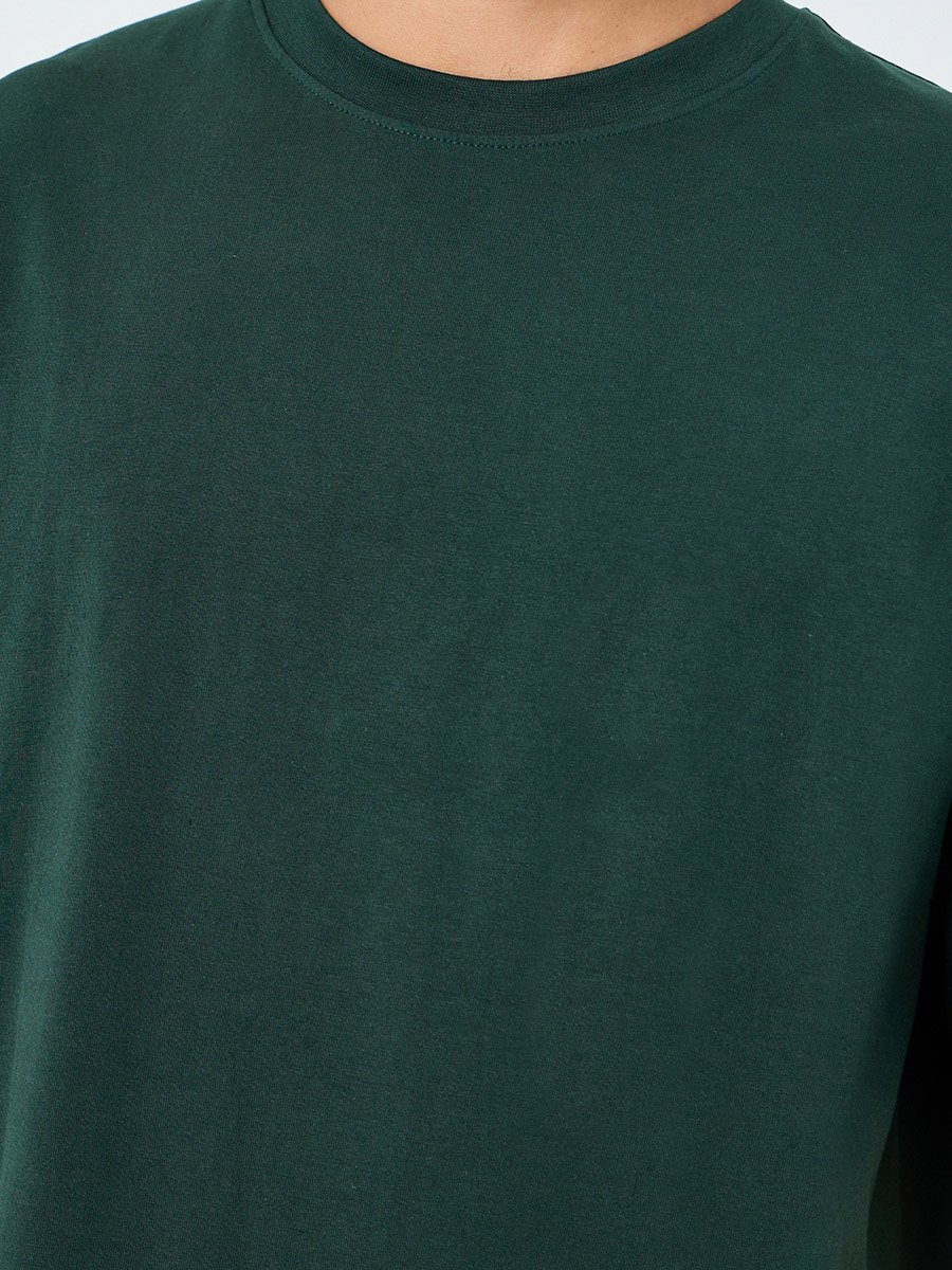 Men Oversized Green Slogan T-Shirt