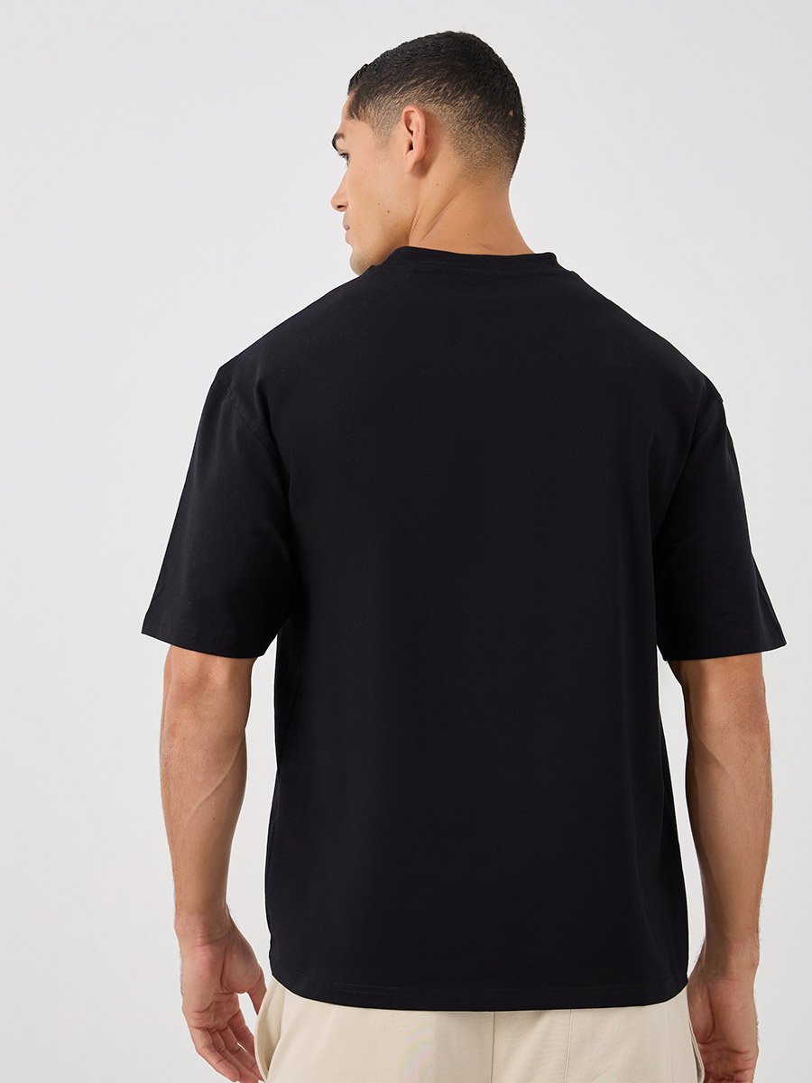 Oversized Stretch Athleisure T-Shirt with Slogan Print