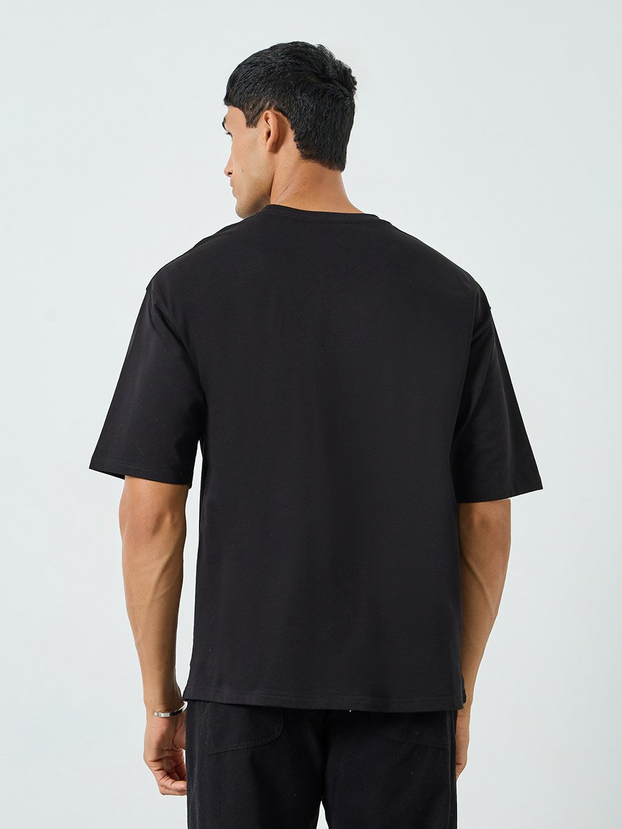 Men HD Print Crew Neck Oversized T-Shirt