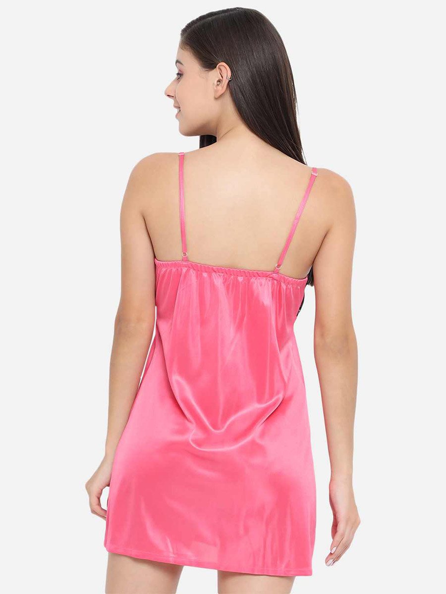 Lace Insert V Neck Strappy Babydoll
