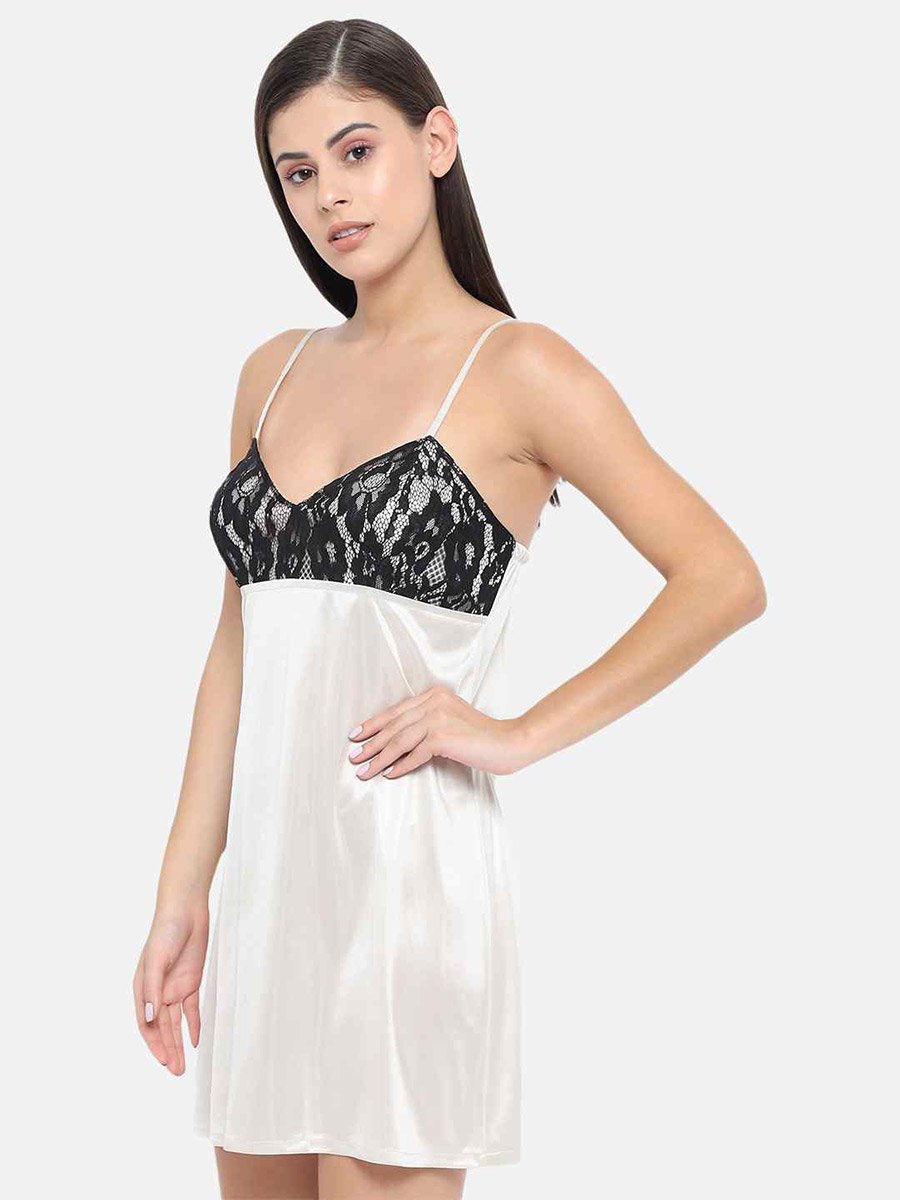 Lace Insert V Neck Strappy Babydoll