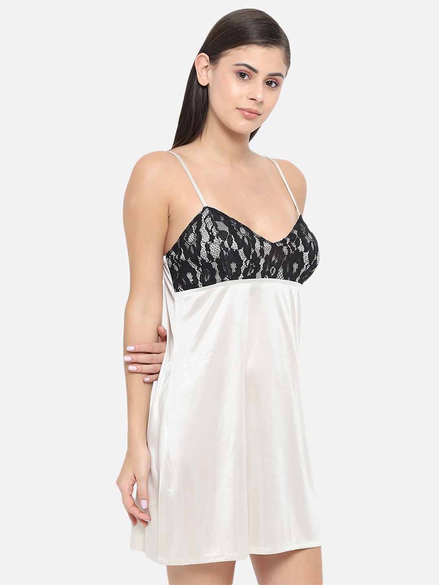 Lace Insert V Neck Strappy Babydoll