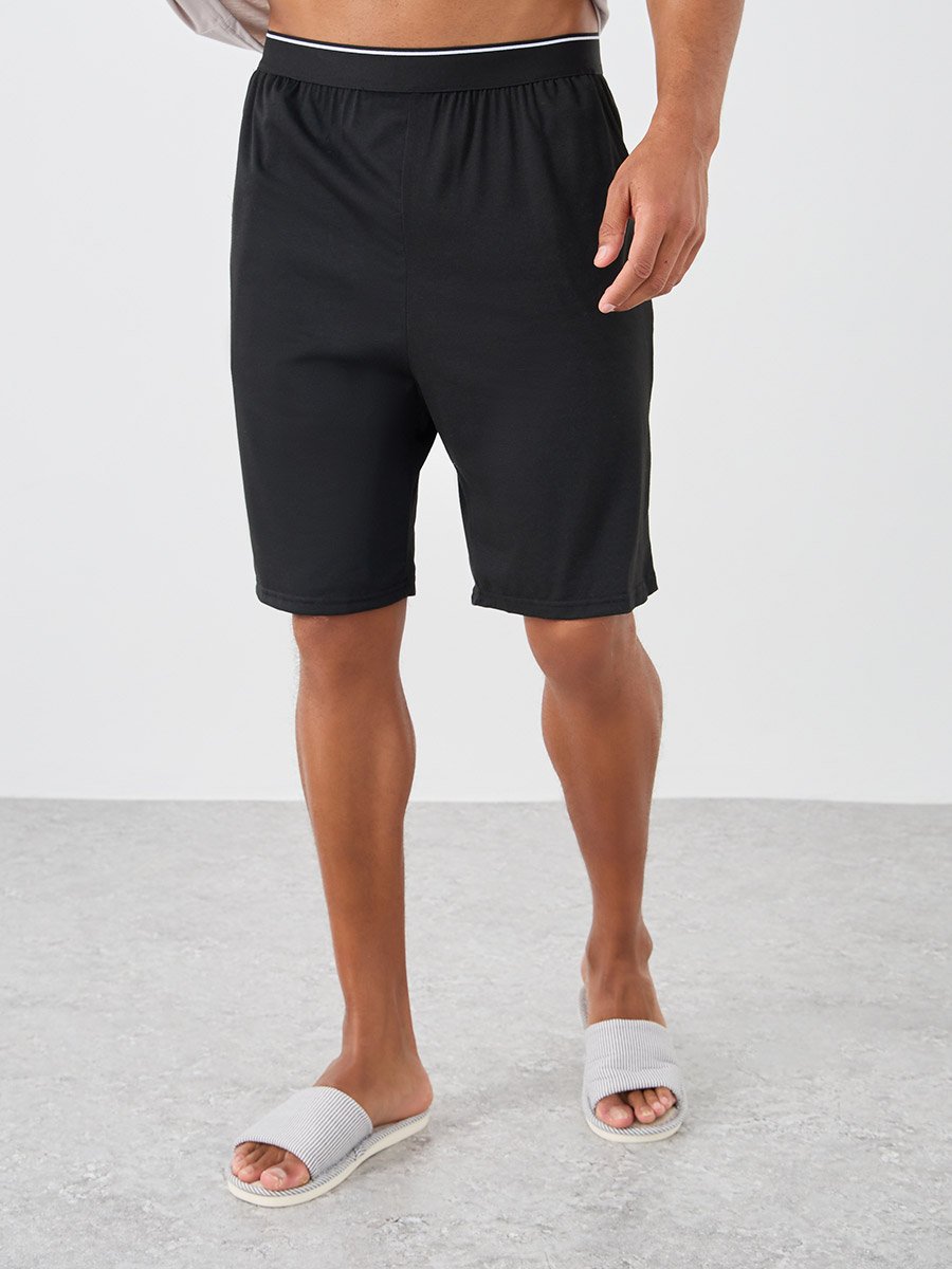 Men Contrast Striped Short Sleeve T-Shirt and Shorts Set