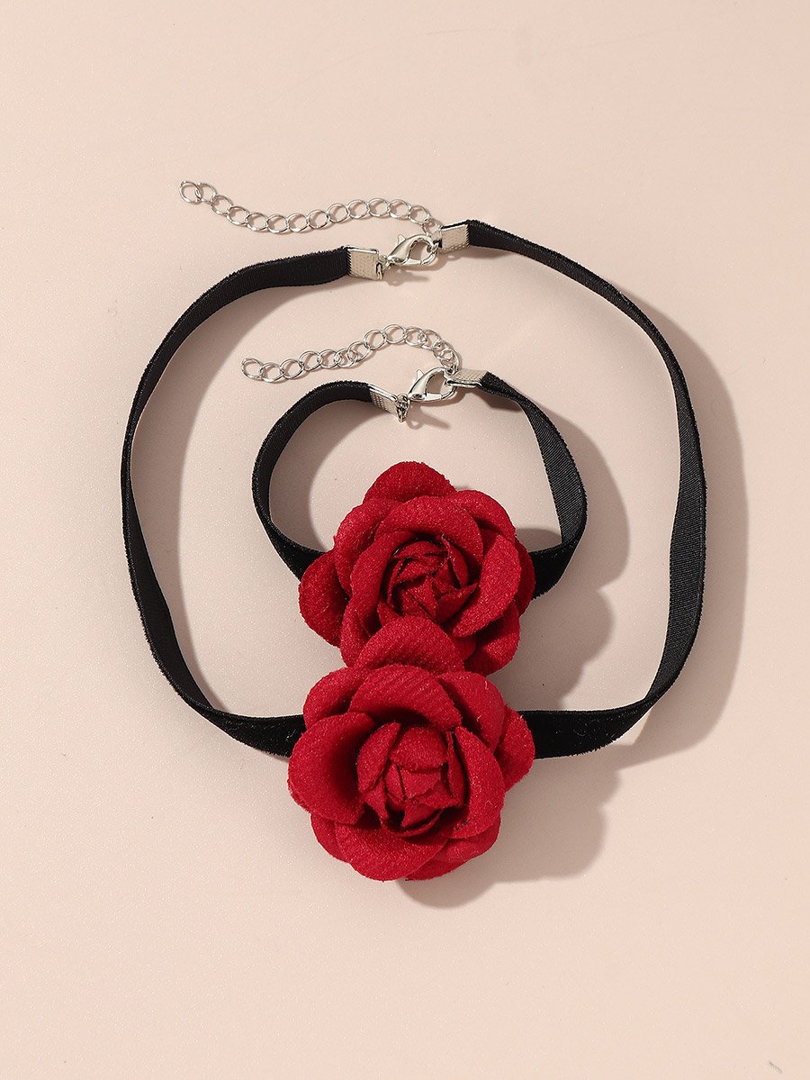 Set of 2 - Flower Necklace and Bracelet