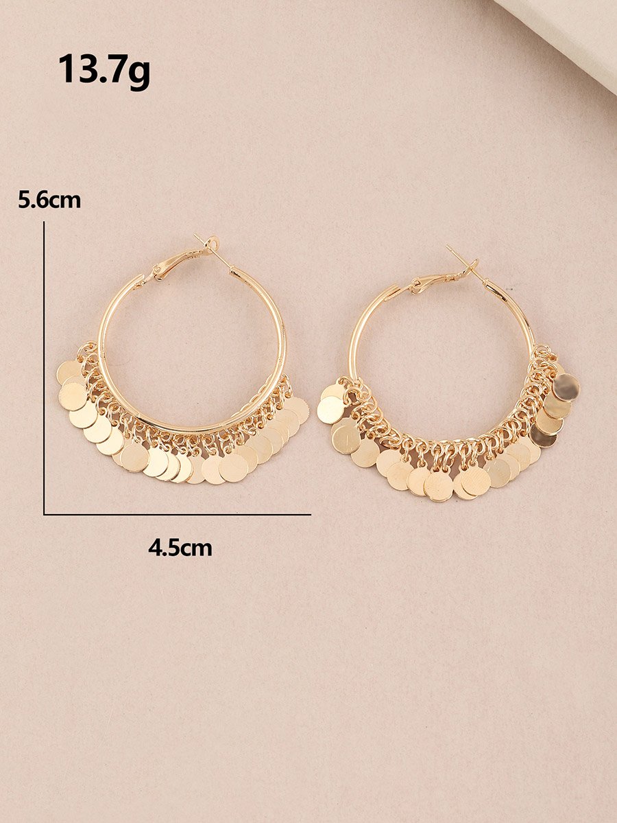 Round Tassel Hoop Earrings