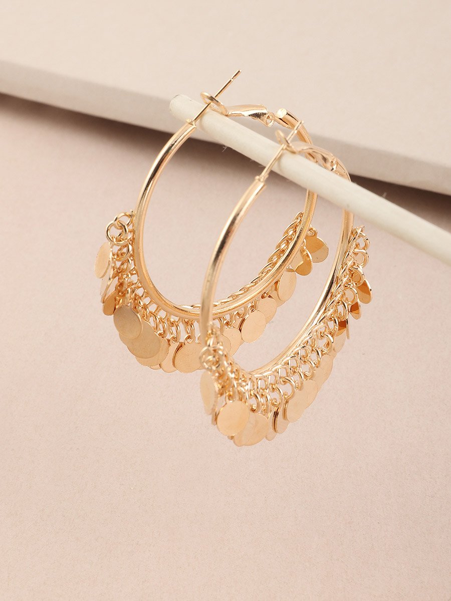 Round Tassel Hoop Earrings