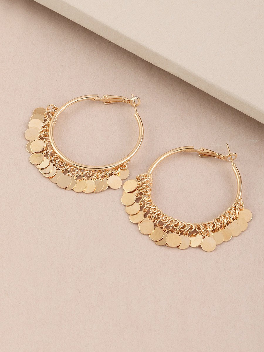 Round Tassel Hoop Earrings