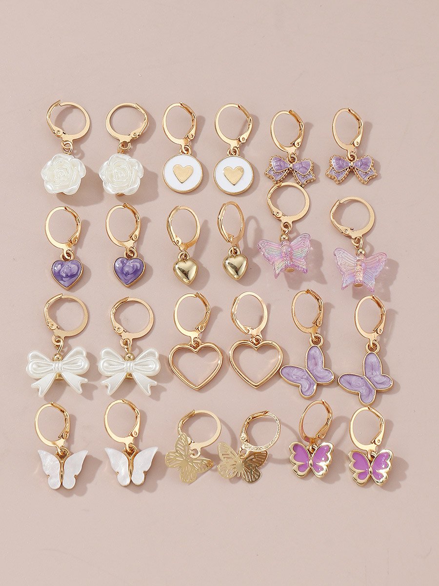 Set of 12 - Assorted Pendant Earrings
