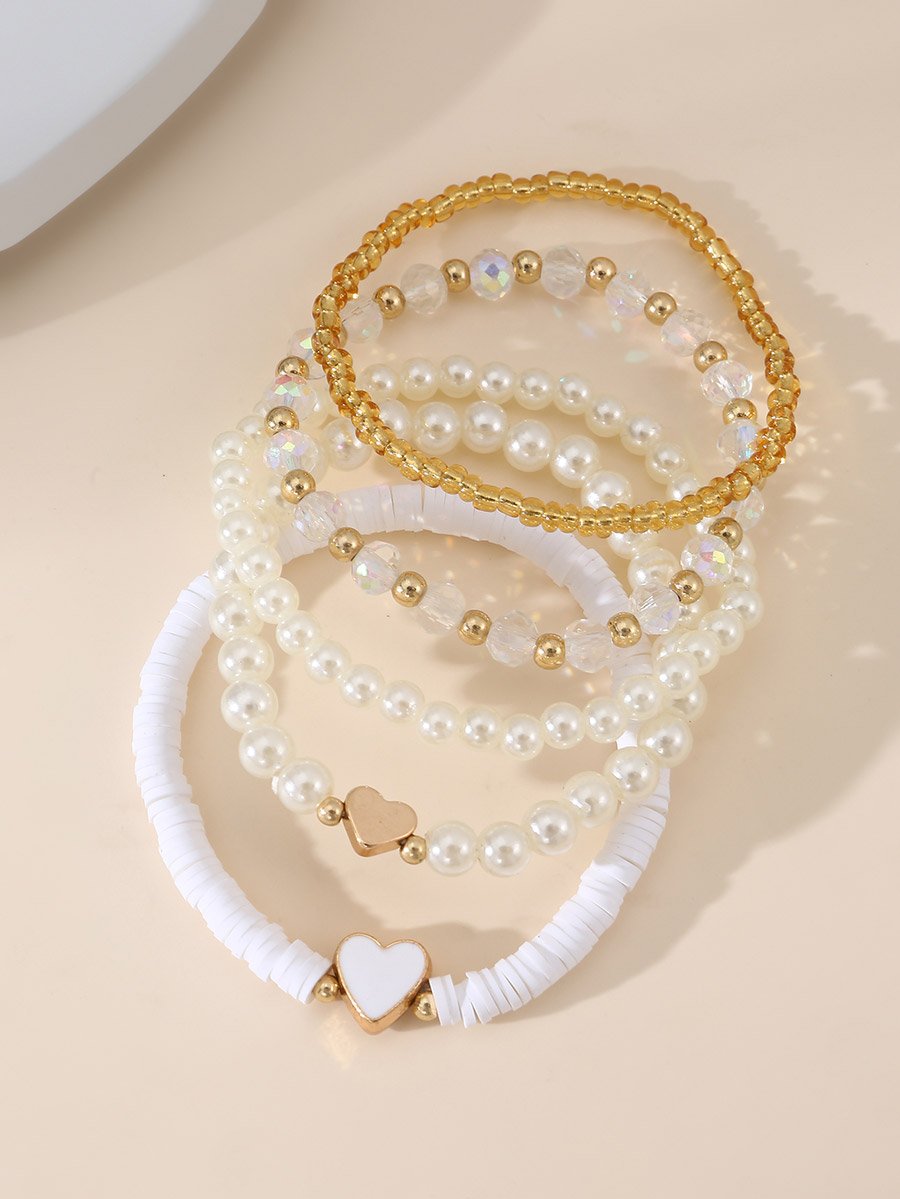 Set of 5 - Embellished Beaded Bracelet