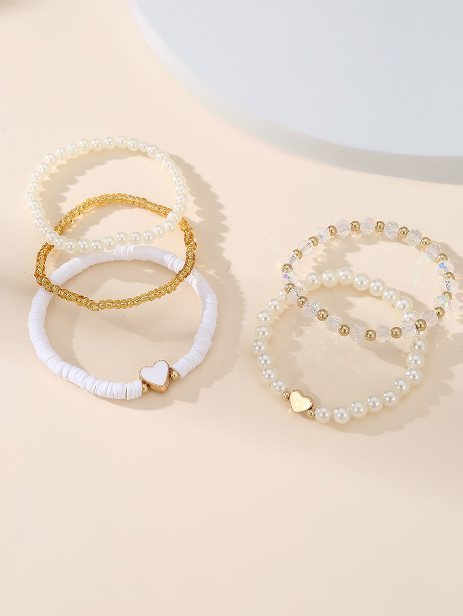 Set of 5 - Embellished Beaded Bracelet