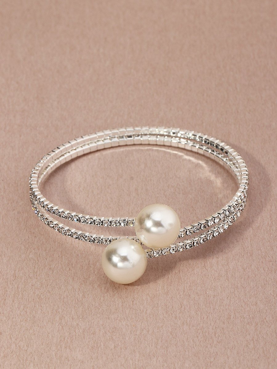 Embellished Faux Pearl Bangle