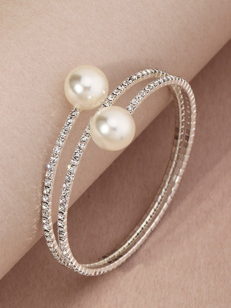 Embellished Faux Pearl Bangle