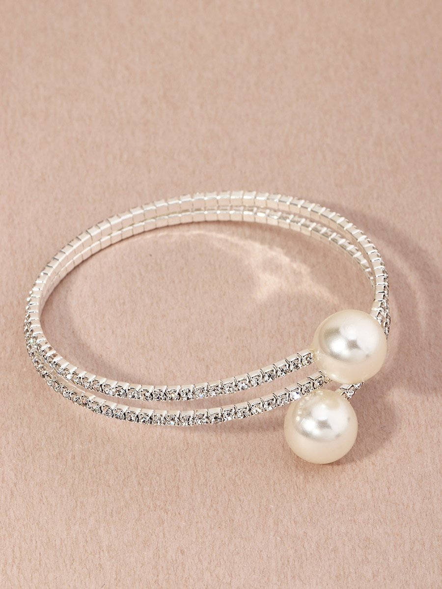 Embellished Faux Pearl Bangle