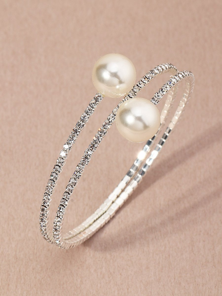 Embellished Faux Pearl Bangle