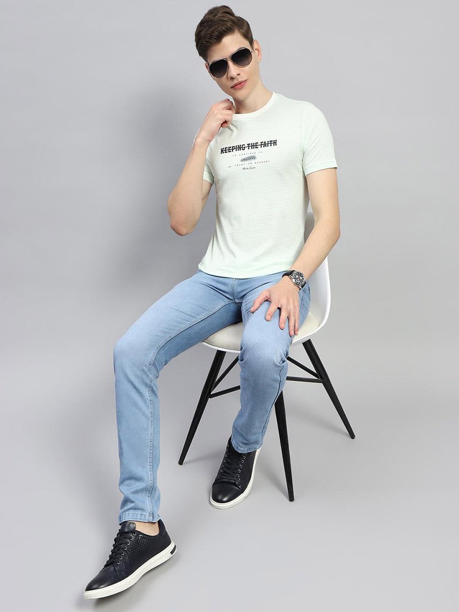 Men Printed Regular Fit Round Neck T Shirt