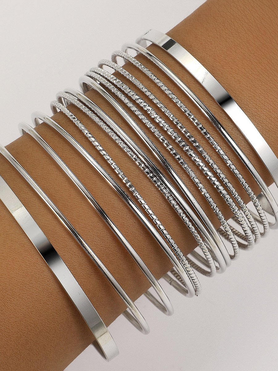 Set of 14 - Textured Bangles