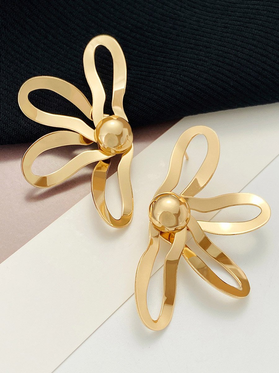 Big Hollow Flower Earrings