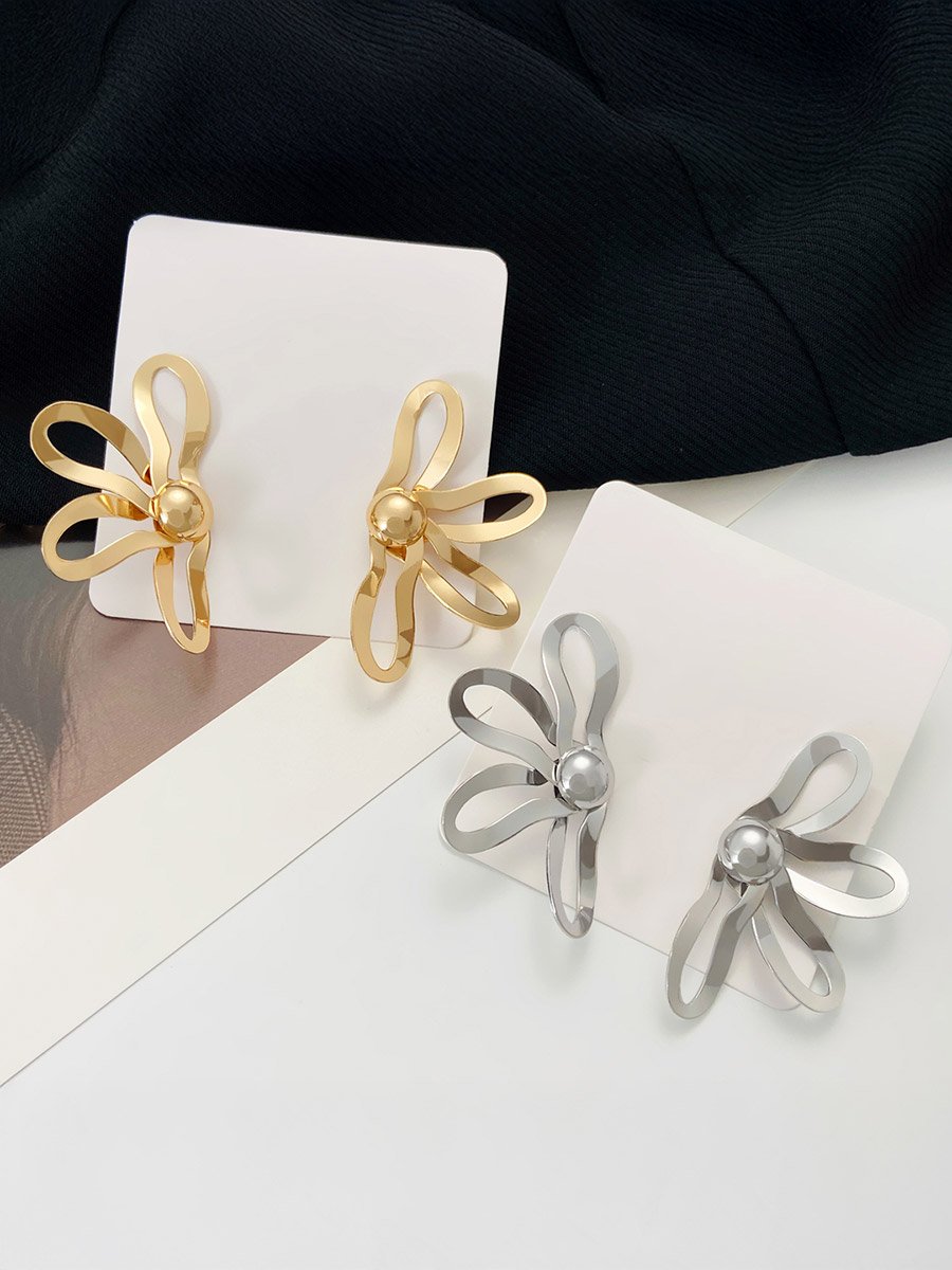 Big Hollow Flower Earrings