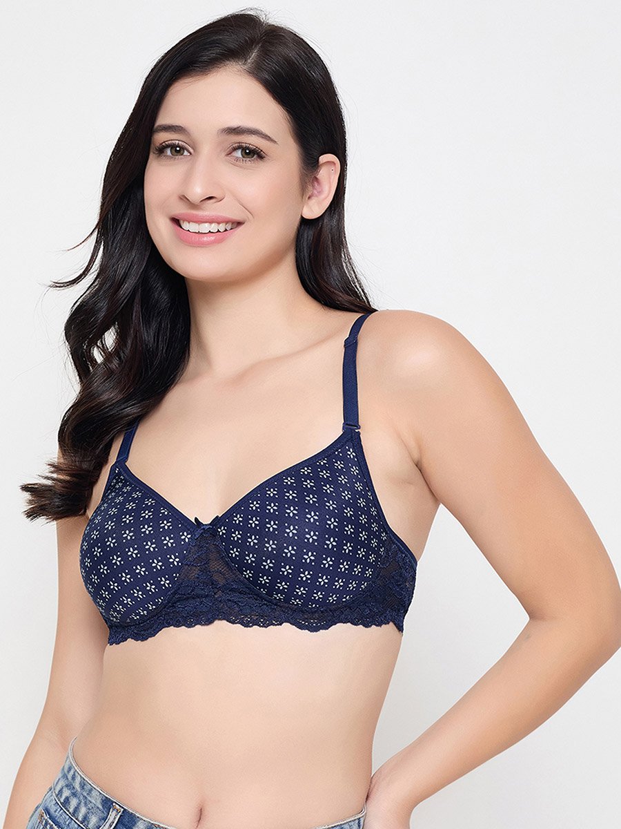 Multicolor Pack of 3 Padded Non-Wired Full Coverage Printed Bras