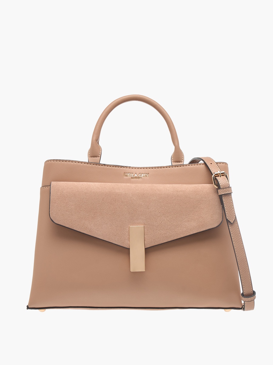 Textured Tote Bag with Top Handle and Adjustable Strap