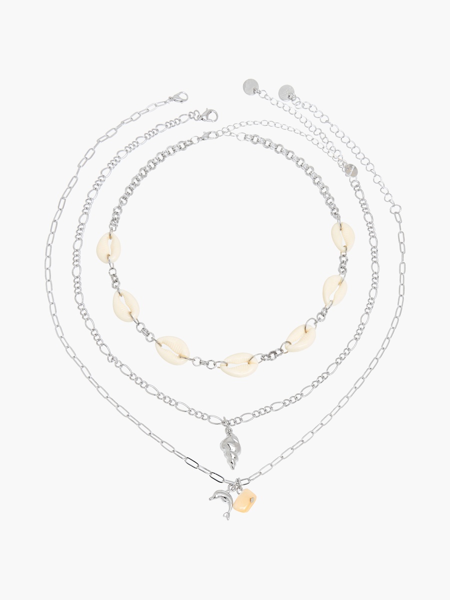 Embellished Necklace with Lobster Clasp Closure - Set Of 3
