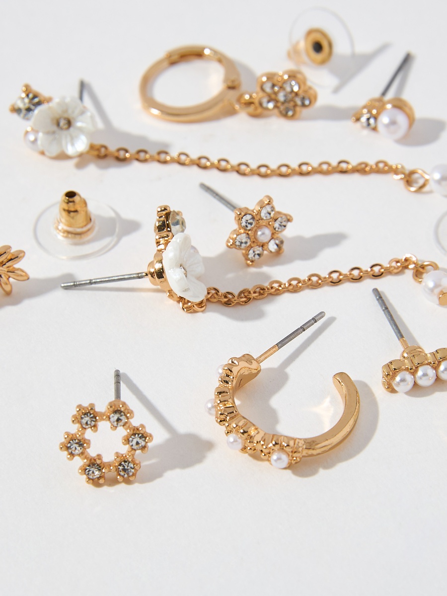 Assorted Earrings with Pushback Closure - Set Of 9