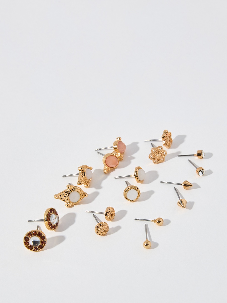Assorted Earrings with Pushback Closure - Set Of 9