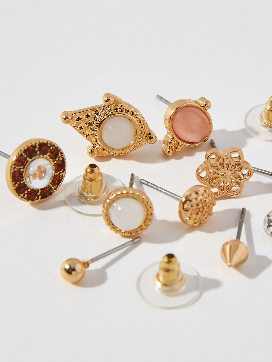 Assorted Earrings with Pushback Closure - Set Of 9