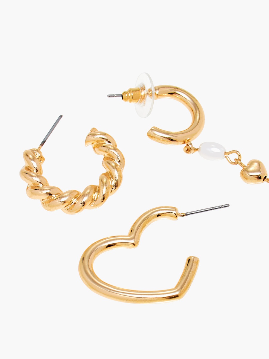 Metallic Earrings - Set Of 3