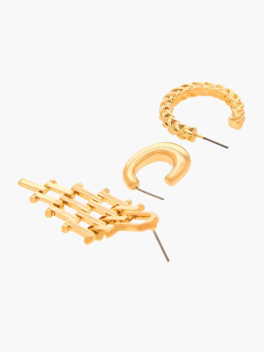 Assorted Earrings with Pushback Closure - Set Of 3