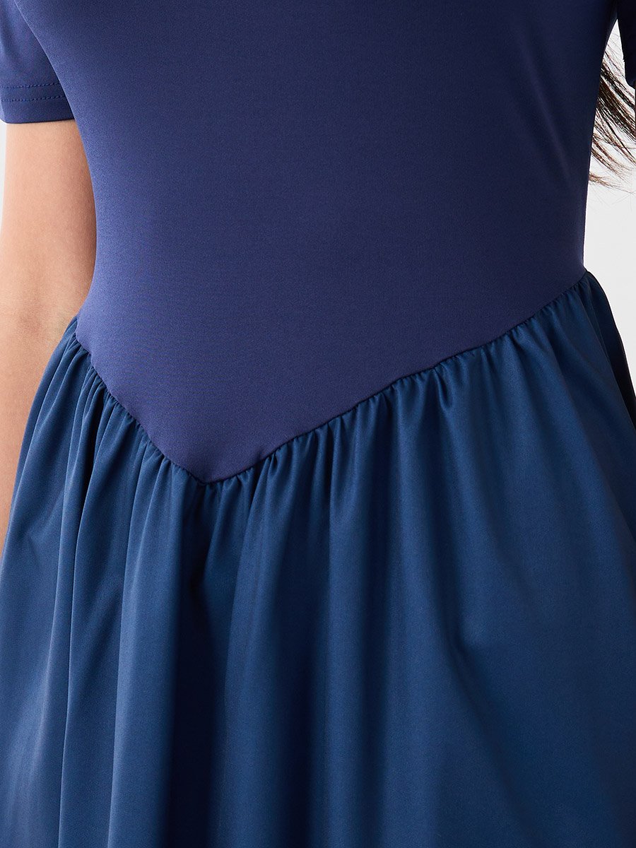 Floral Print Round Neck A-Line Maxi Dress