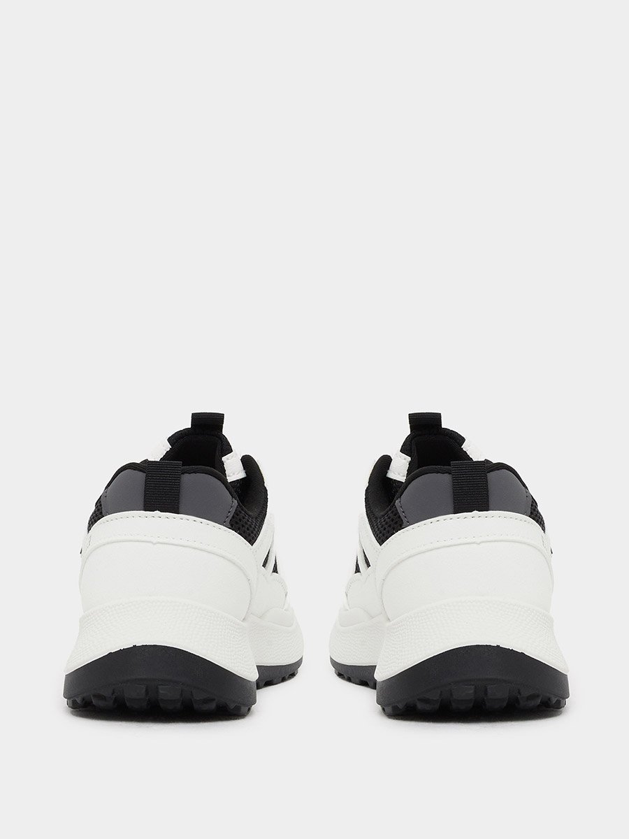 Color Block Lace-Up Chunky Sneakers with Back Pull Tab