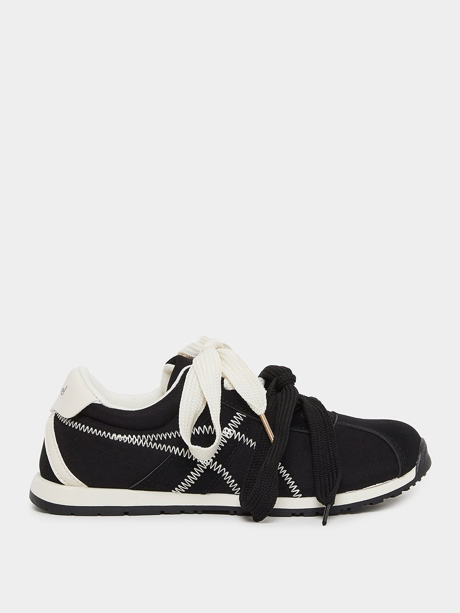 Lace Up Sneakers with Stitching Detail
