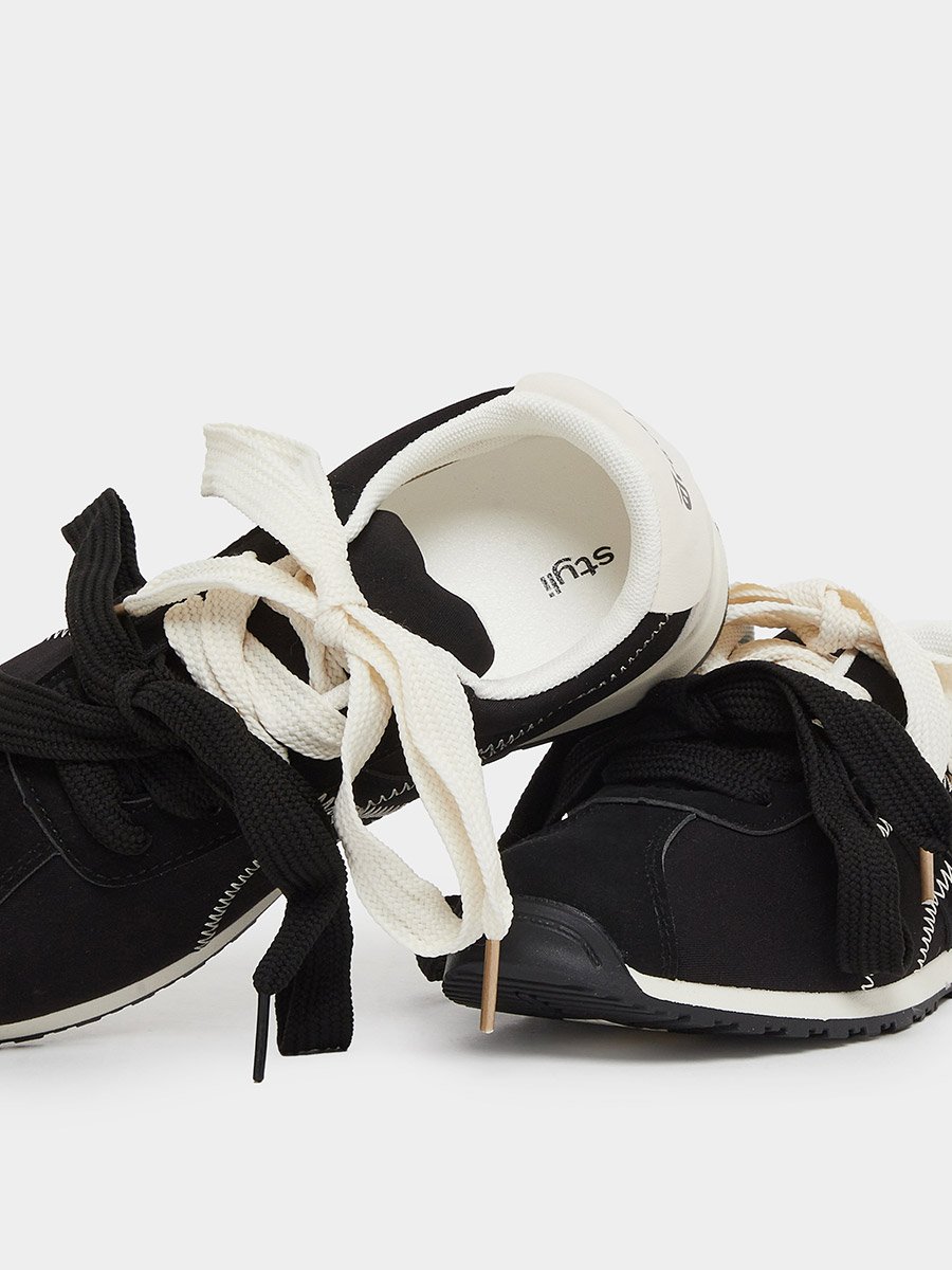 Lace Up Sneakers with Stitching Detail