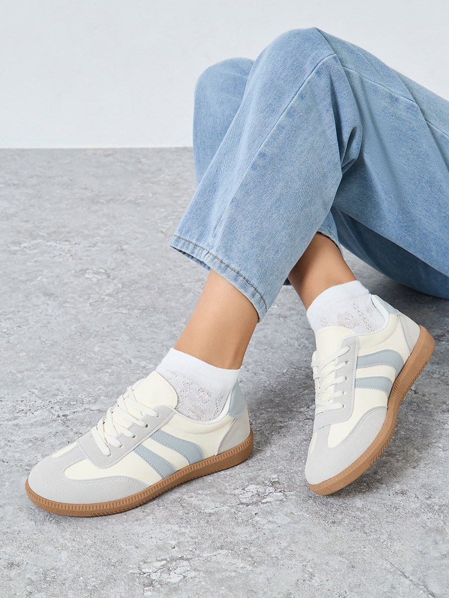 Panelled Lace Up Sneakers