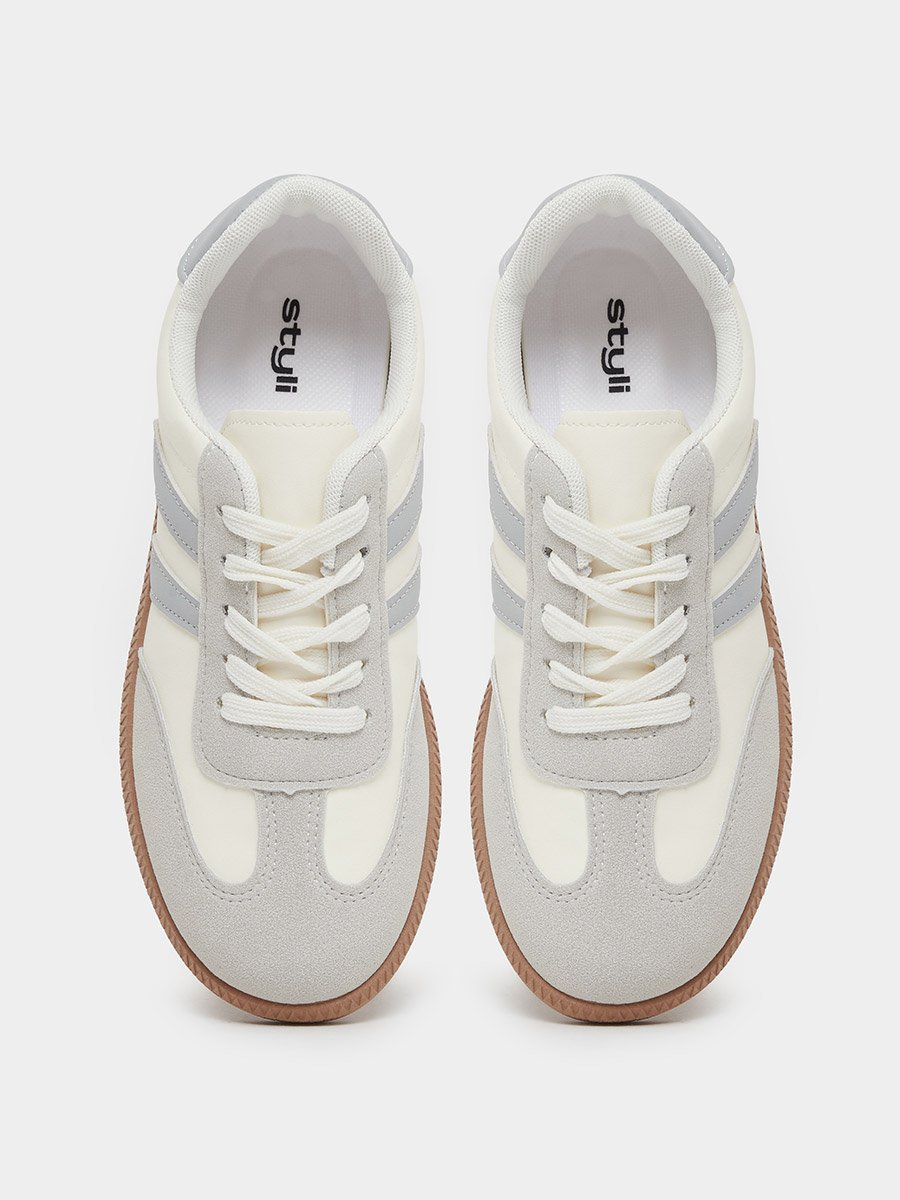 Panelled Lace Up Sneakers