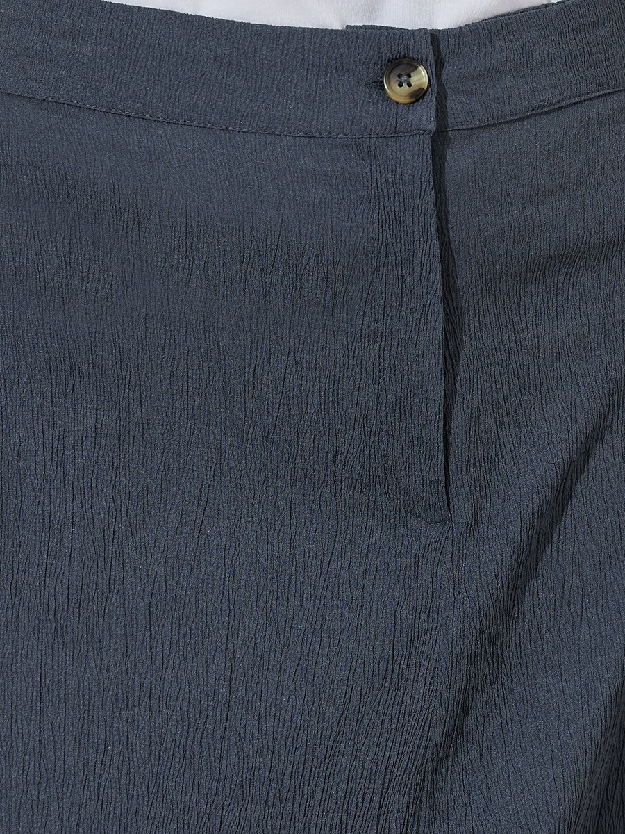 Grey Solid A-Line Maxi Skirt