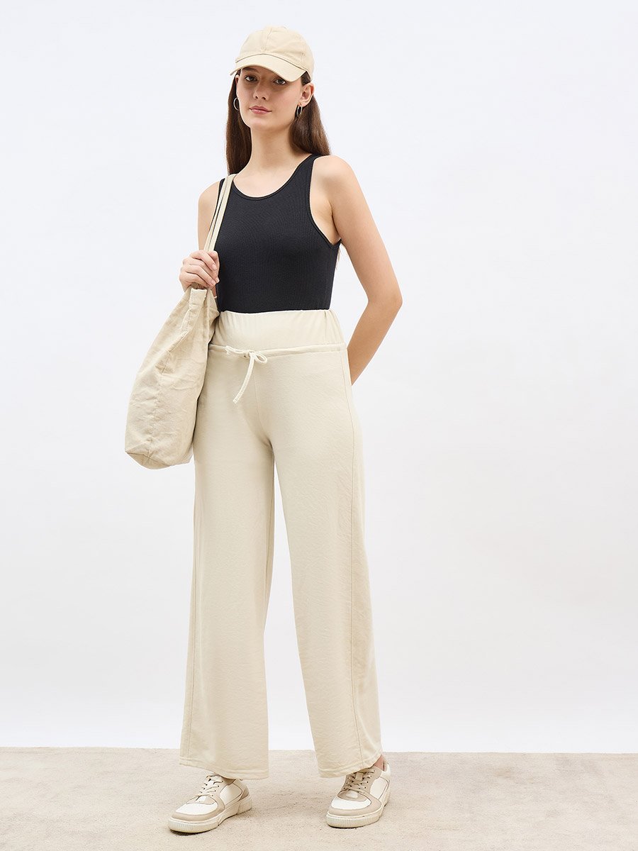 Wide Waistband Joggers with Drawstring