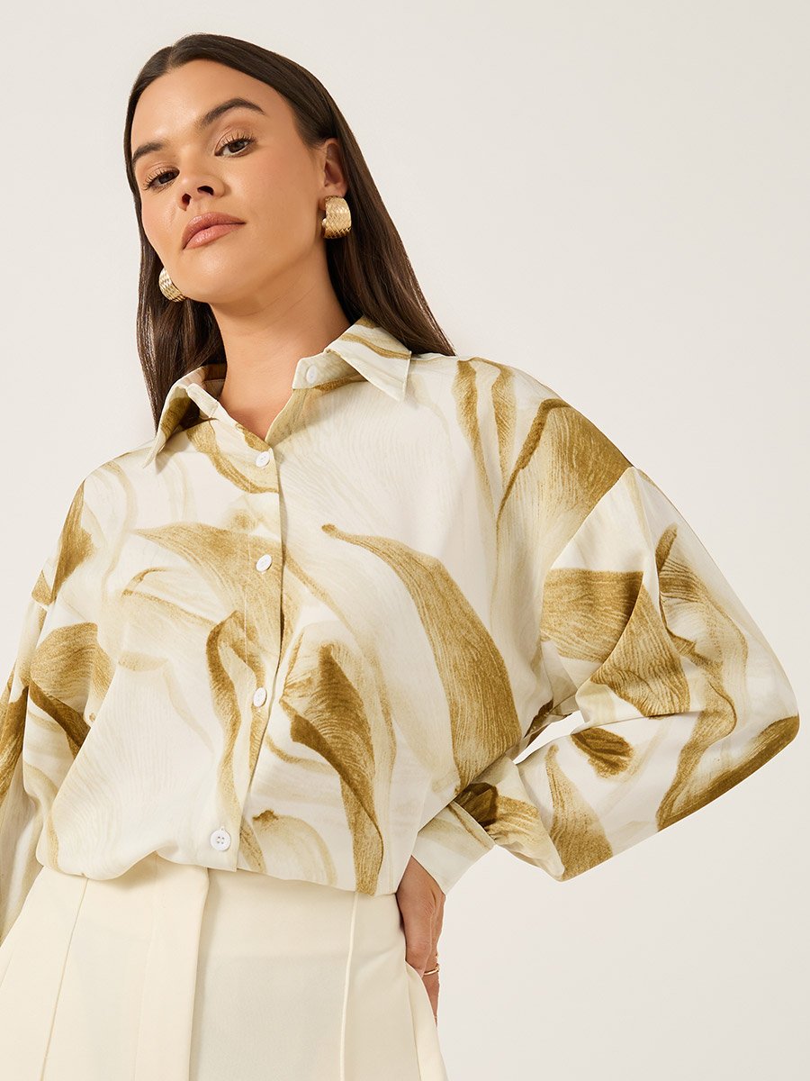 Printed Spread Collar Regular Fit Shirt