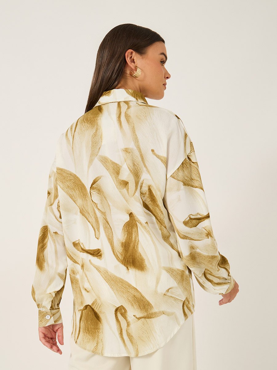 Printed Spread Collar Regular Fit Shirt