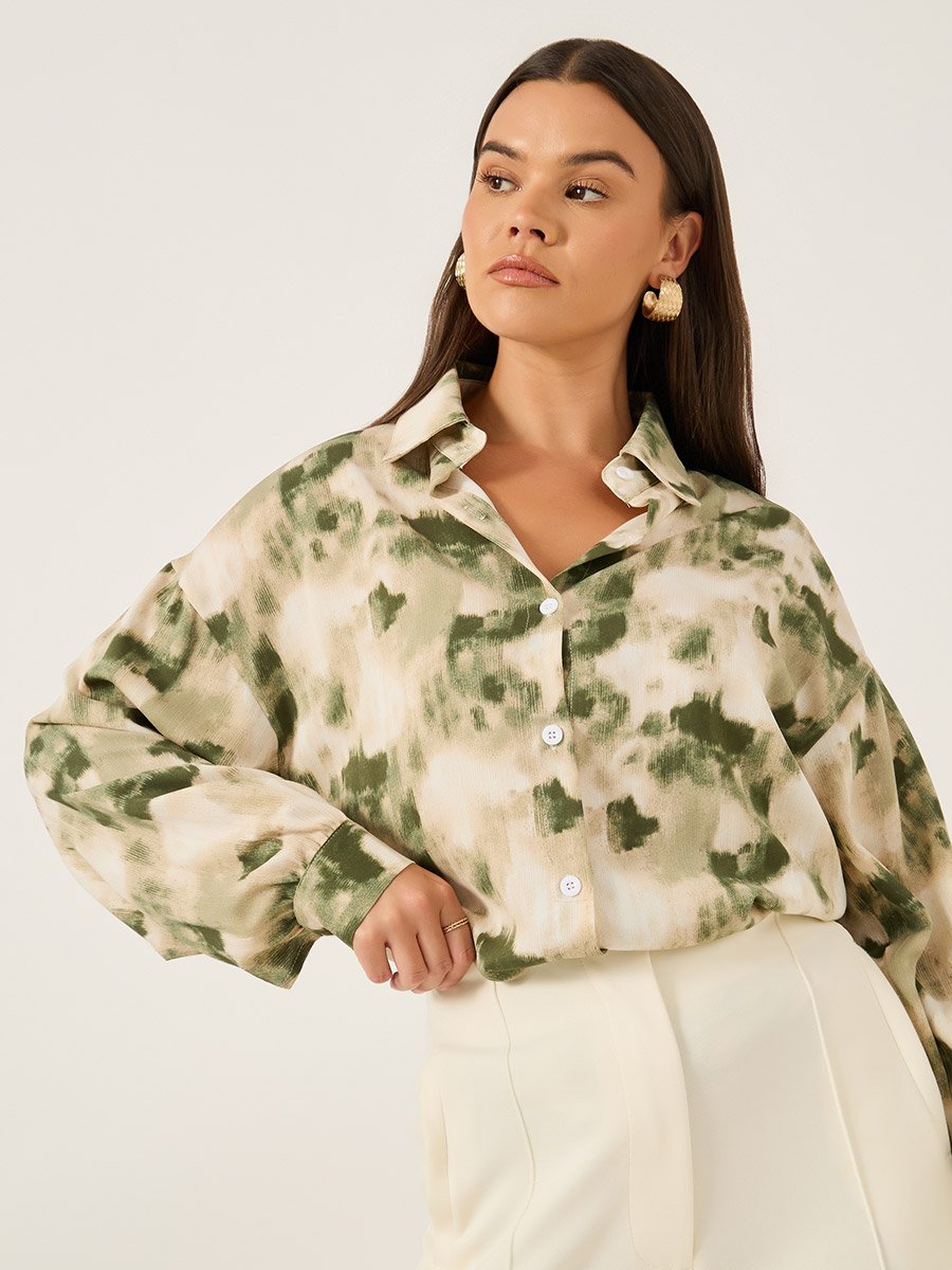 Printed Spread Collar Regular Fit Shirt