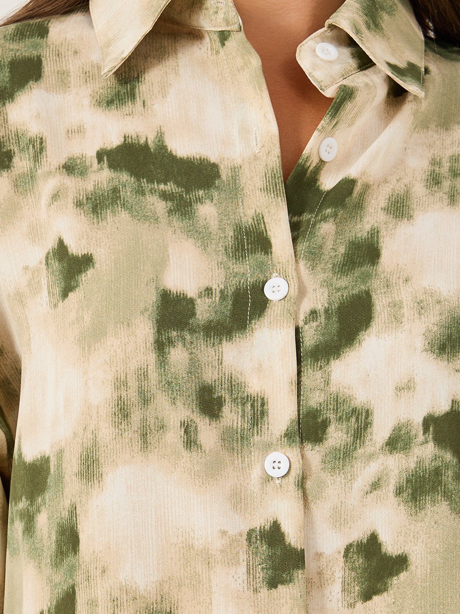 Printed Spread Collar Regular Fit Shirt