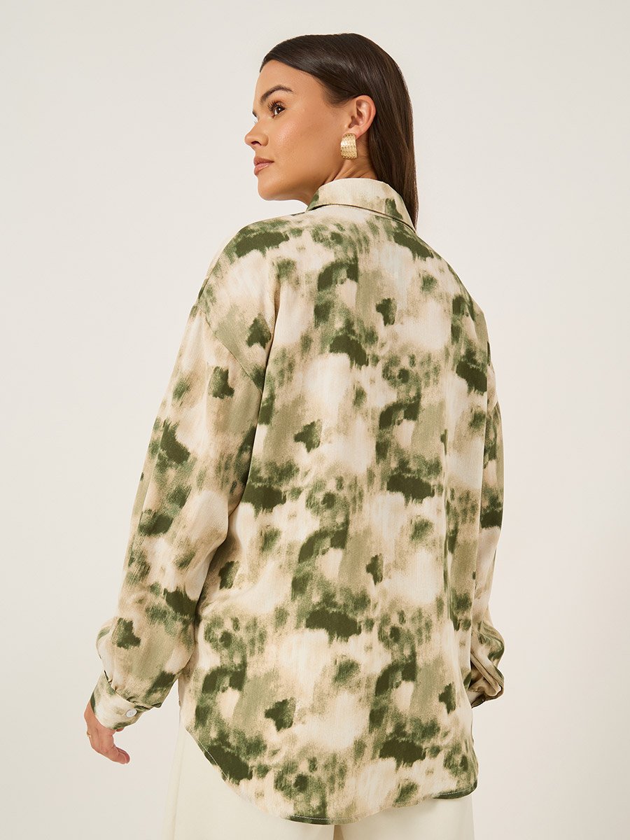 Printed Spread Collar Regular Fit Shirt