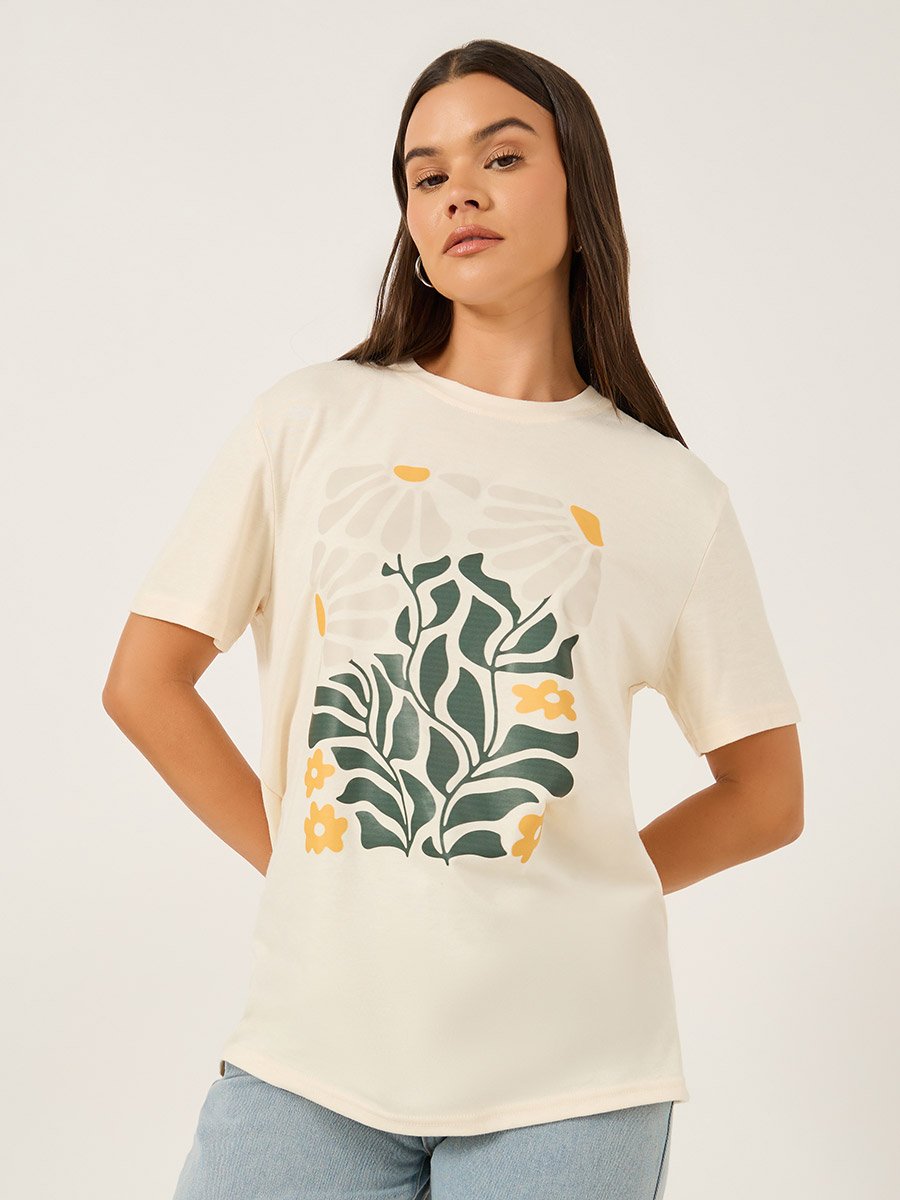 Graphic Print Round Neck T-Shirt