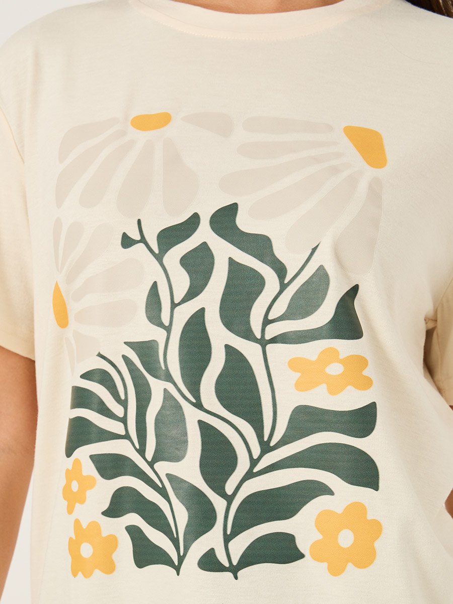 Graphic Print Round Neck T-Shirt