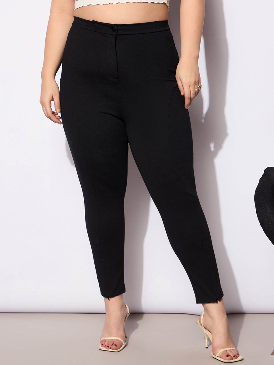 Plus Size Mid Rise Regular Fit Pants