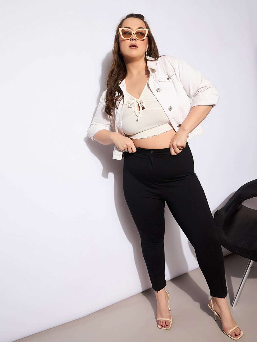 Plus Size Mid Rise Regular Fit Pants